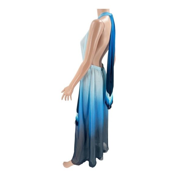 Jonathan Simkhai Dress Ombre Swim Cover-Up Maxi Blue Size S | NWT Resort Patio - Picture 12 of 13